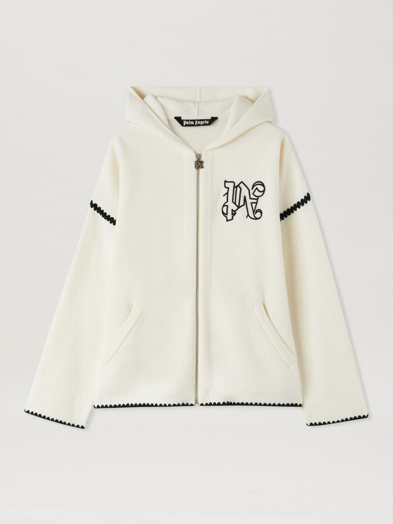 Monogram Zipped Knit Hoodie 1