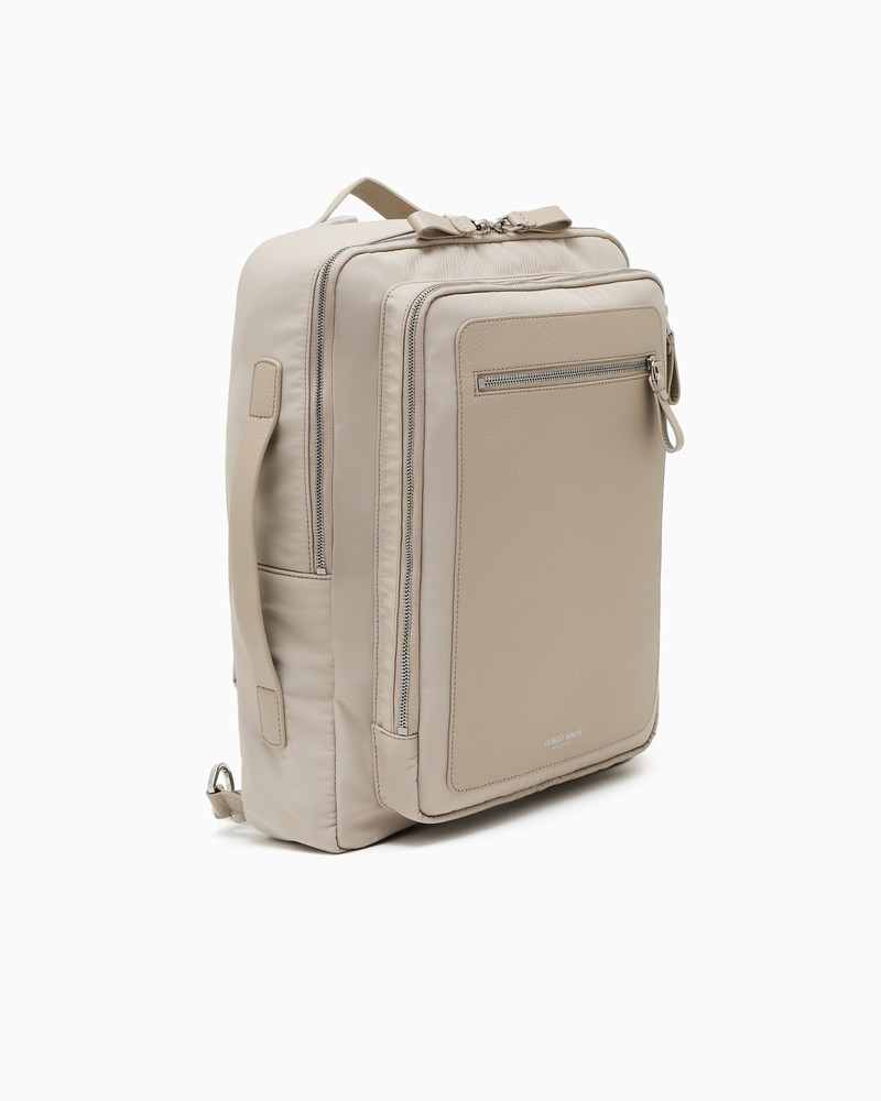 GIORGIO ARMANI ASV NYLON AND PEBBLED-LEATHER BACKPACK outlook