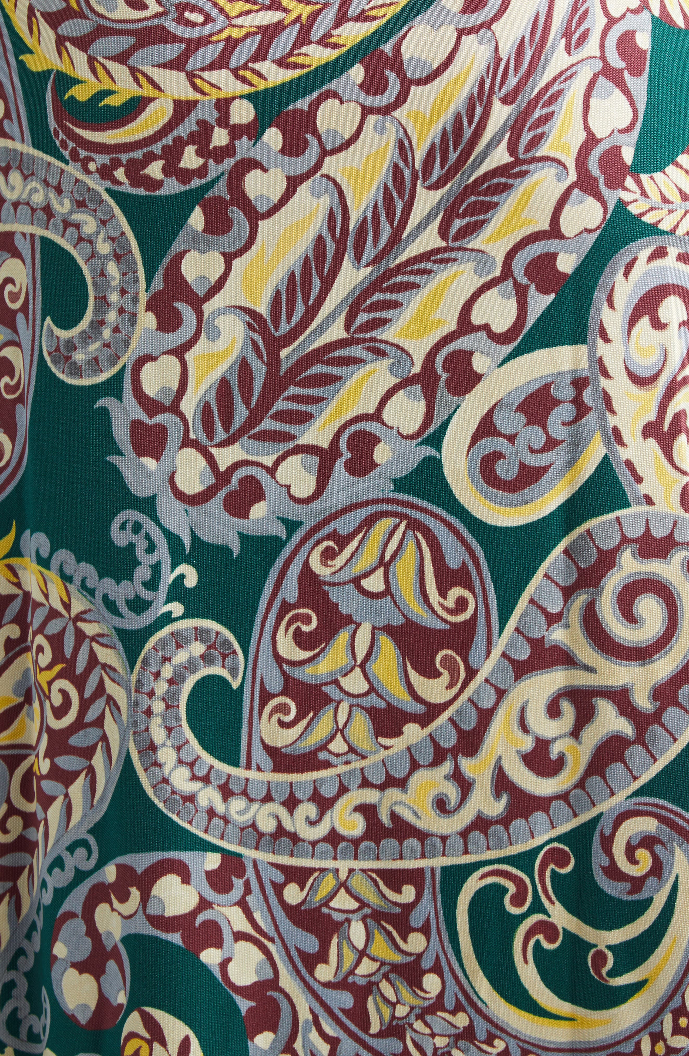 Etro Paisley Long Sleeve Open Back Midi Dress in Stampa Fondo Verde at Nordstrom - 6