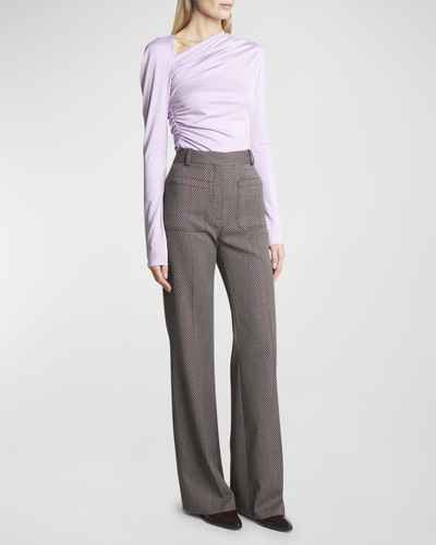 Victoria Beckham Asymmetric Draped Jersey Long-Sleeve Top outlook