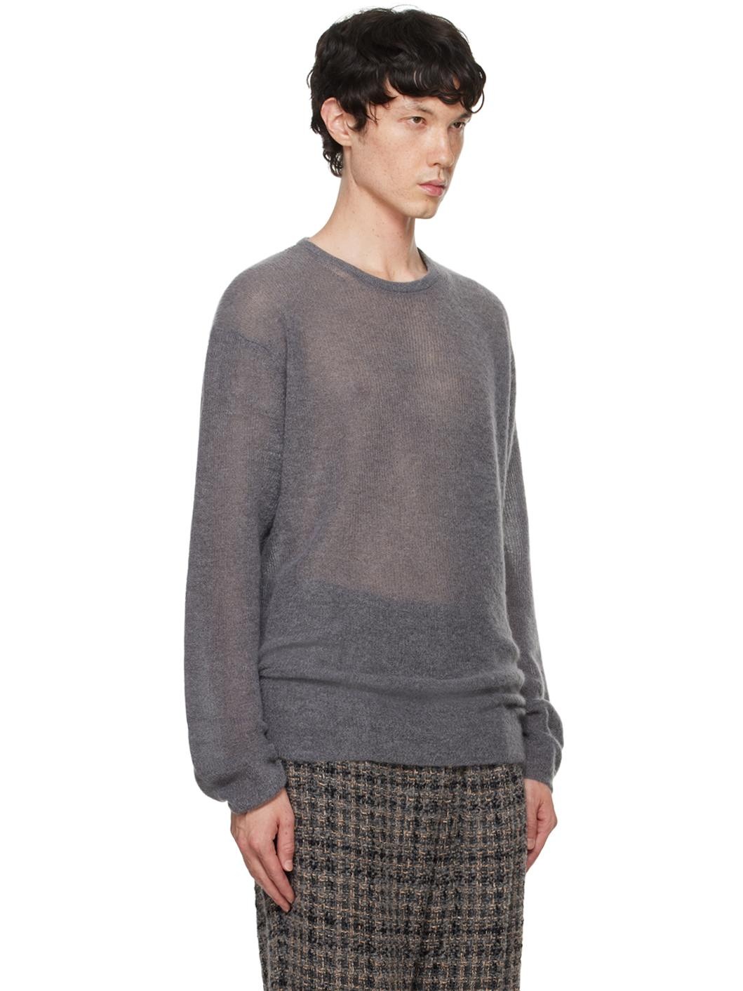 Gray Super Kid Mohair Sweater - 2