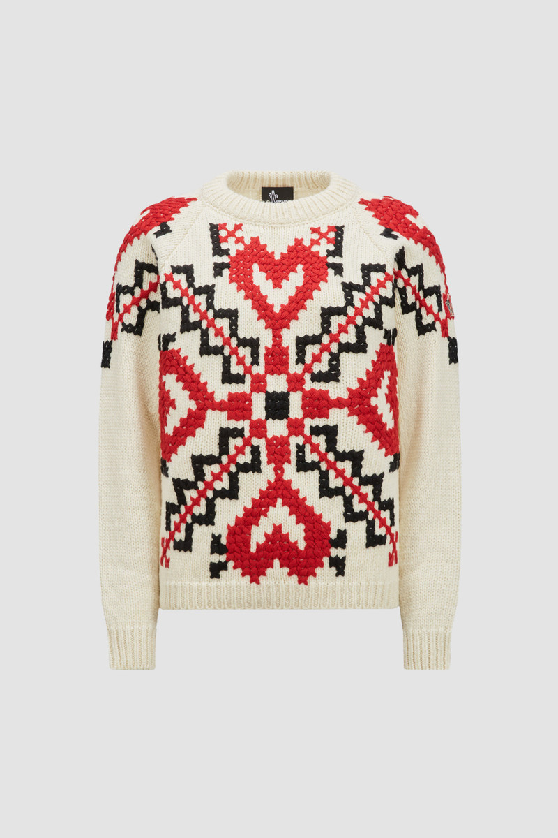 Hand-Embroidered Wool Blend Sweater 1