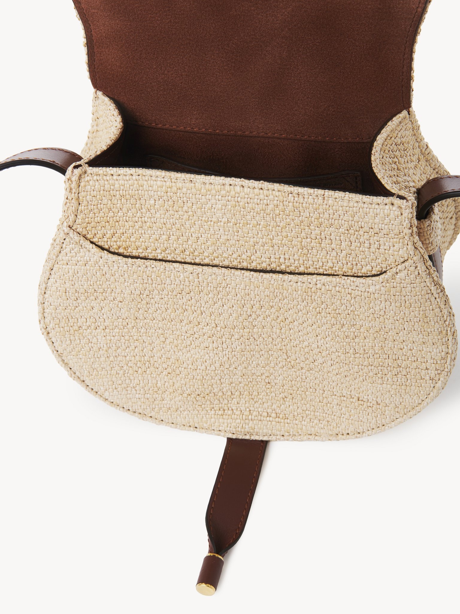 SMALL MARCIE SADDLE BAG IN RAFFIA-EFFECT FIBERS - 5