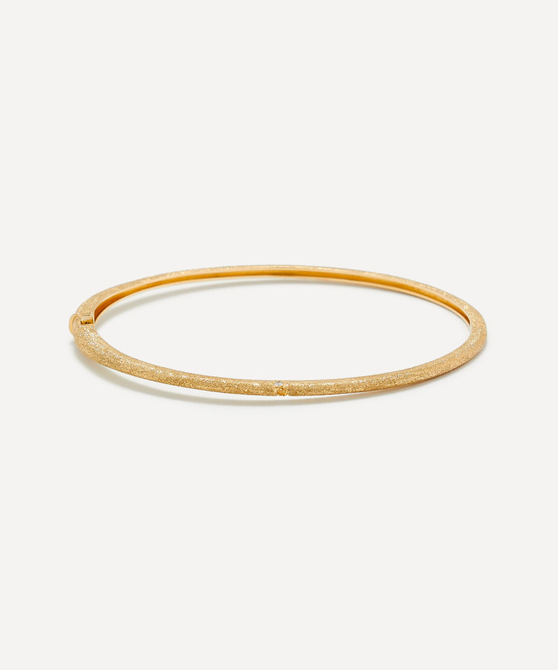 9ct Gold Jonc Diamond Bangle Bracelet 1
