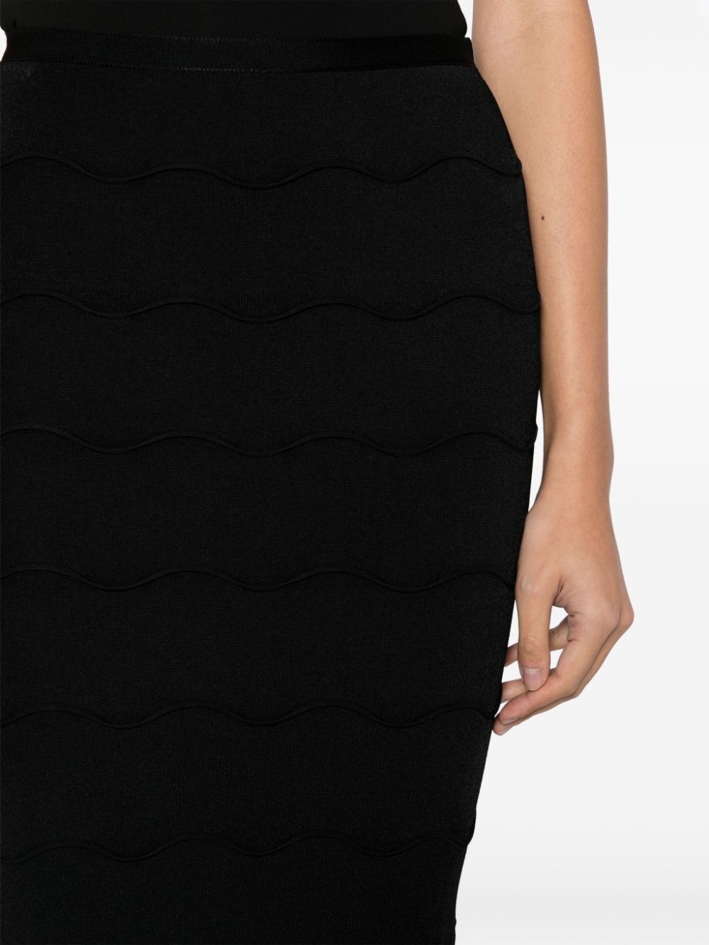 Wave Milano-knit pencil skirt - 5
