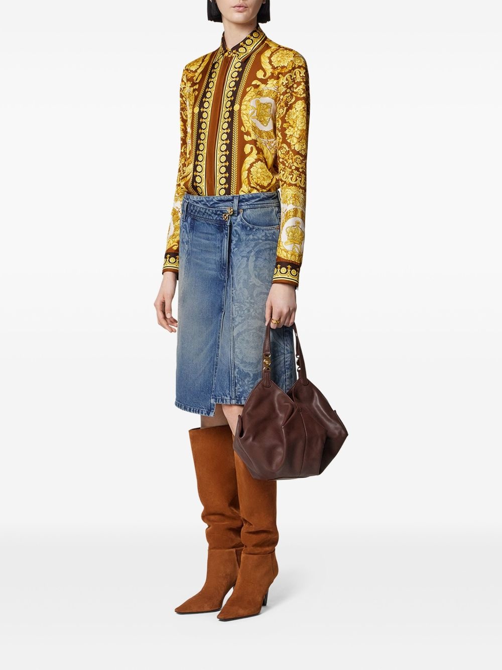 Barocco-print button-up shirt - 2