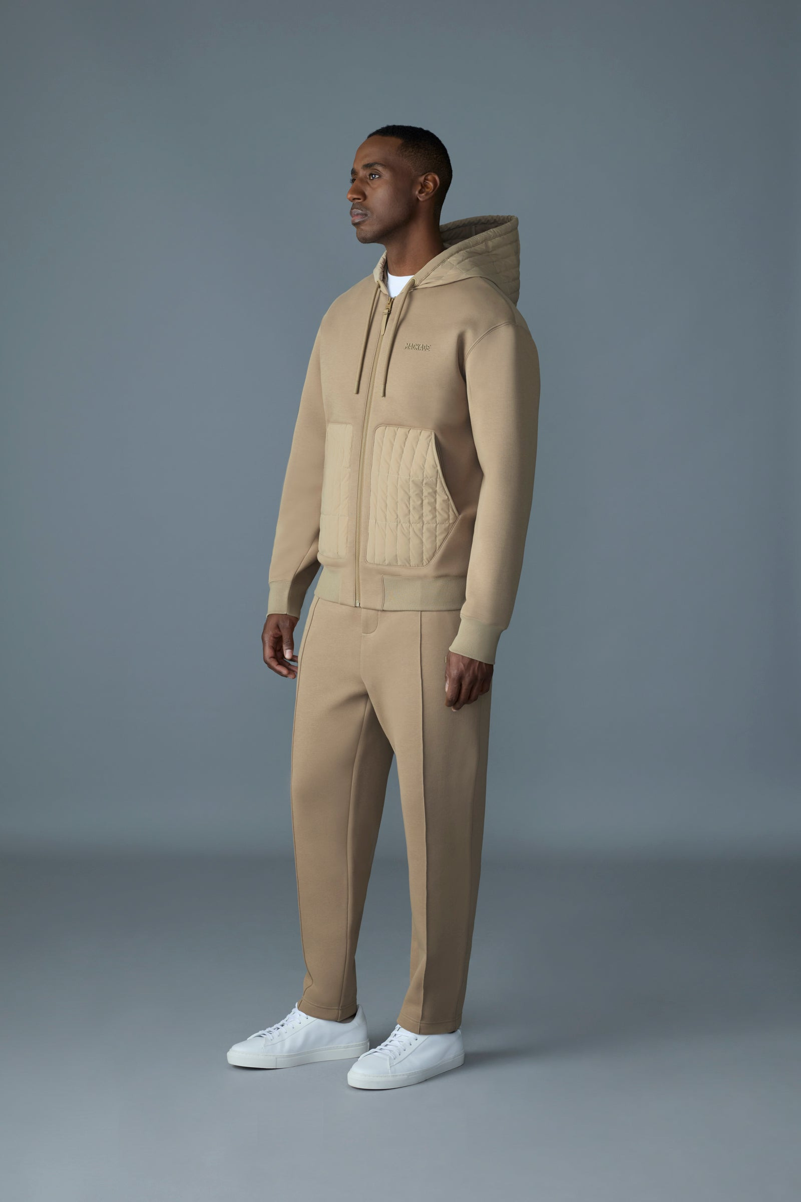 CRUZ Zip-up Hybrid vertical quilt hoodie - 3