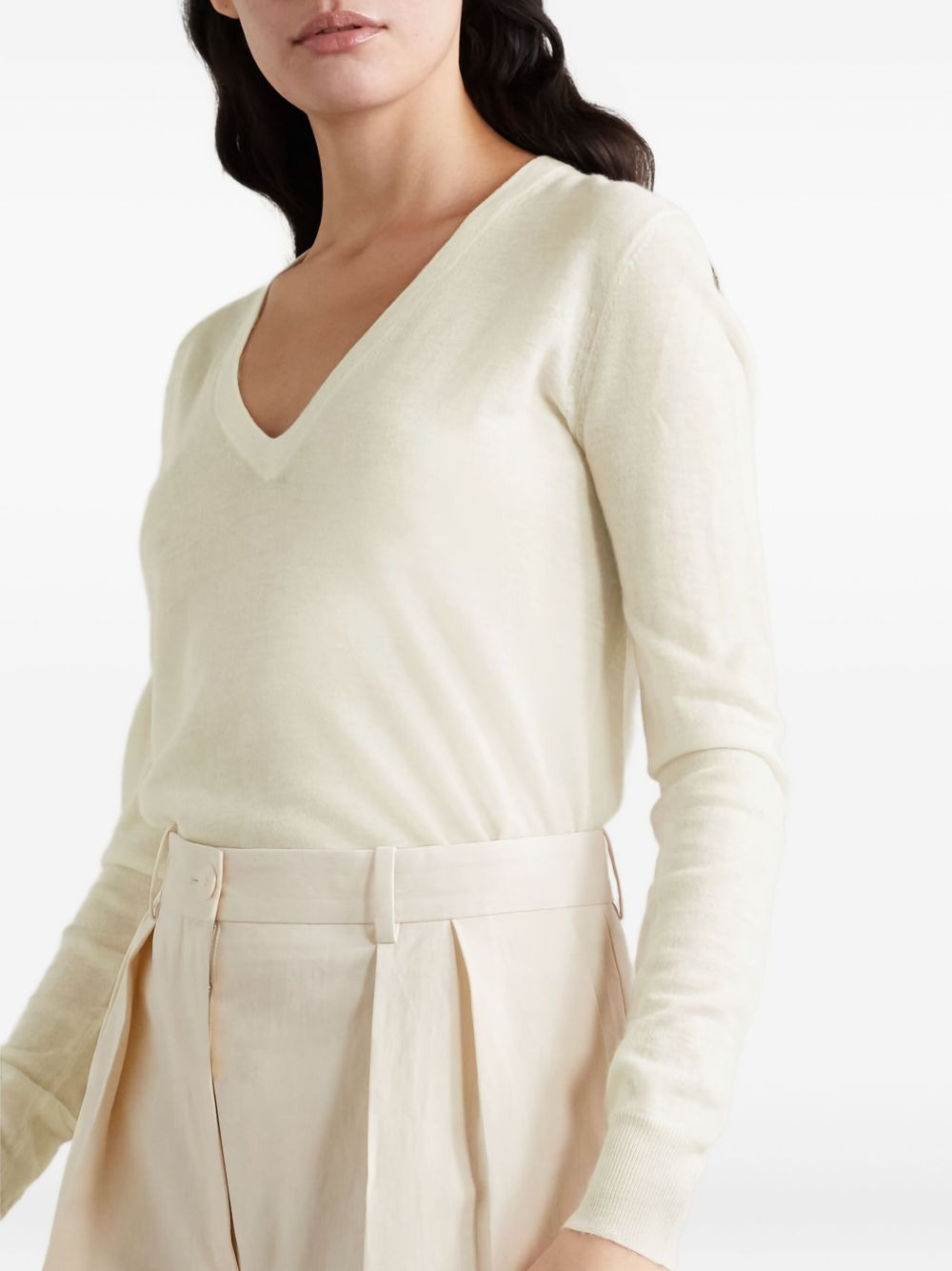 V-neck cashmere top - 3