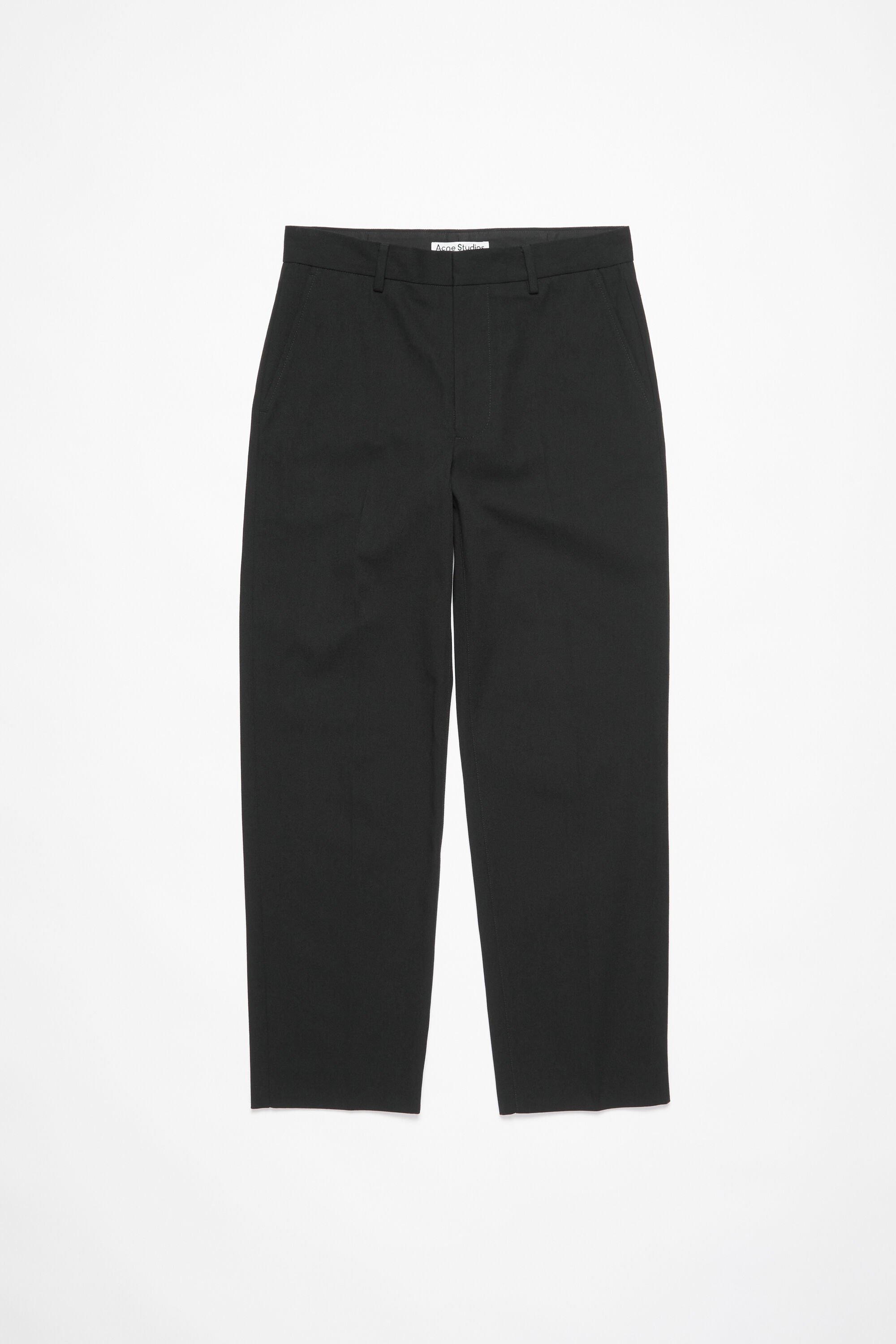Twill cotton-blend trousers - Black - 1
