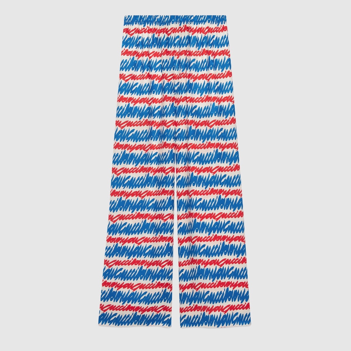 'Gucci loves you' print silk pant - 1