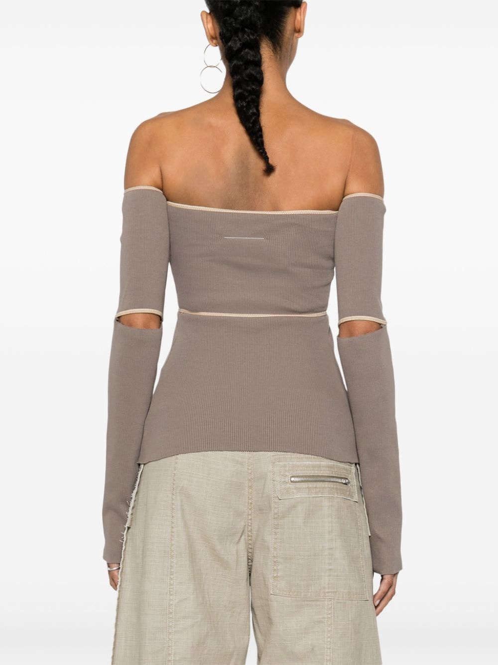 off-shoulder ribbed-knit top - 4