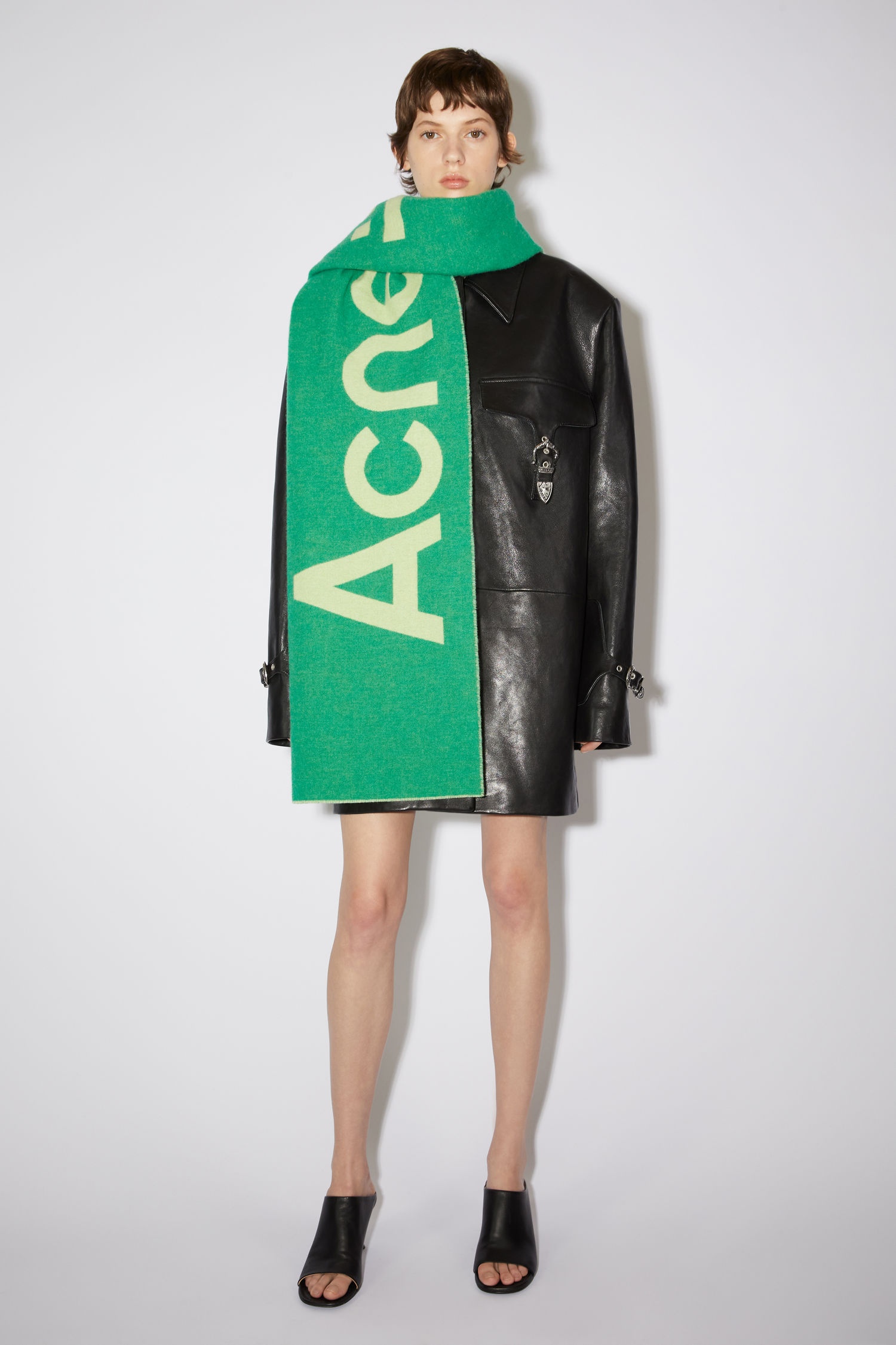 Logo jacquard scarf - Green/lime green - 2