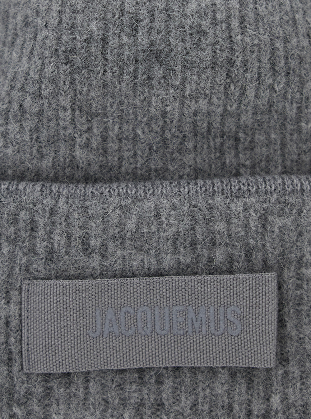 Jacquemus Men Grey 'Le Bonnet Gros Grain' With Logo Patch On The Brim In Cashmere And Wool Man - 3