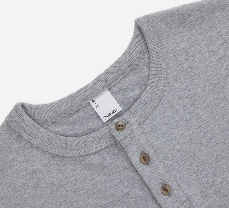 Long Sleeve Henley - Heather Grey 3