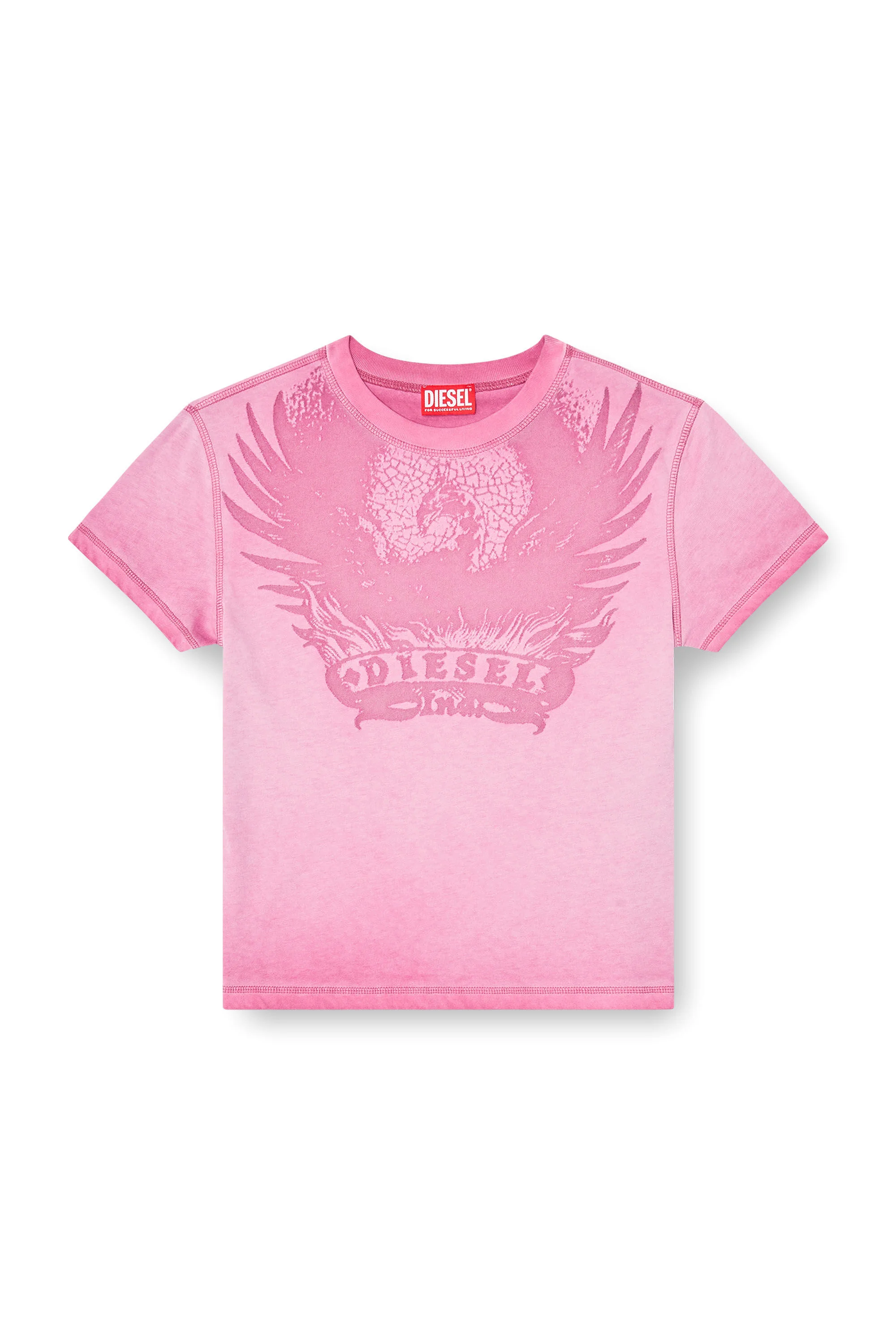 SLIM T-SHIRT WITH DÉVORÉ PHOENIX - 1