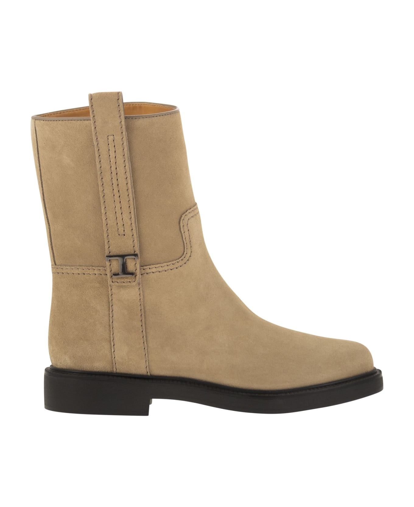 Sand Suede Ankle Boots - 1