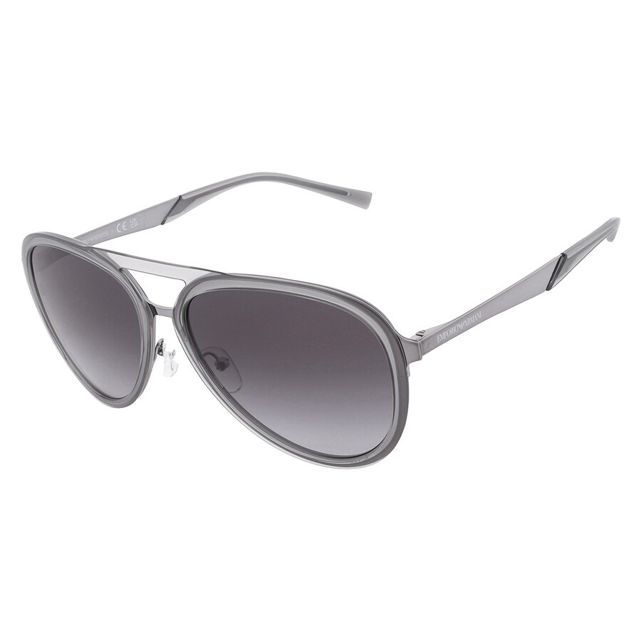 Emporio Armani Grey Gradient Pilot Men's Sunglasses EA2145 33578G 59 - 3