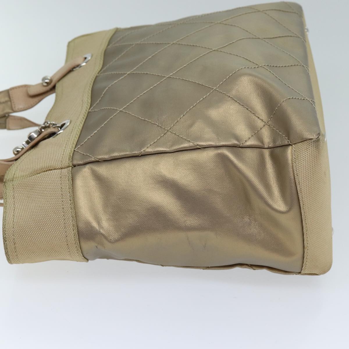 CHANEL Wild Stitch Tote Bag Leather Beige CC - 4