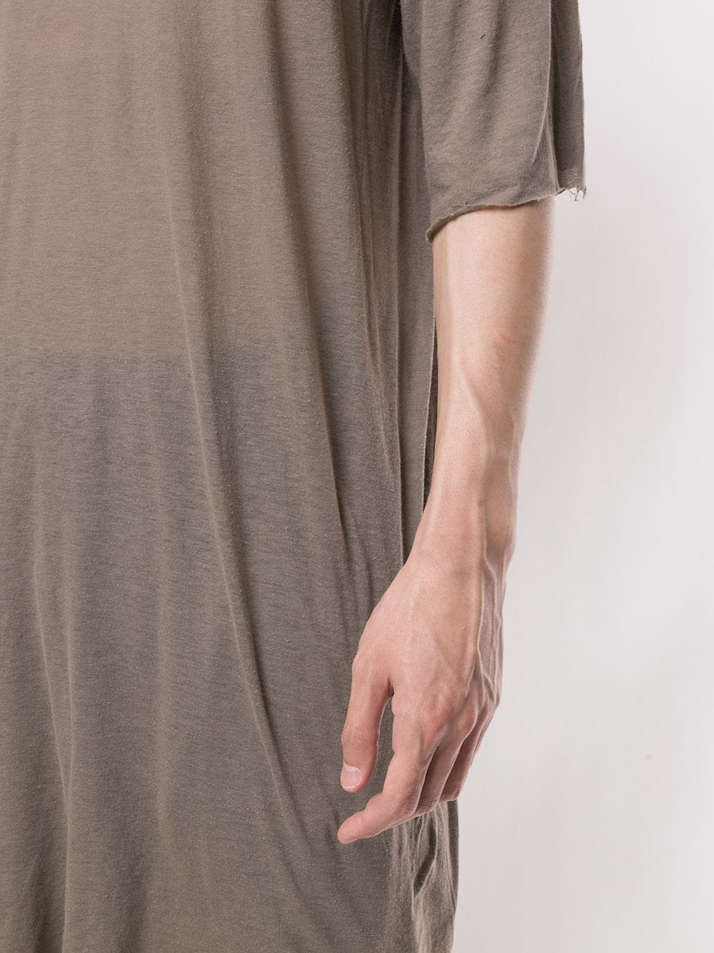 raw edge long T-shirt - 5