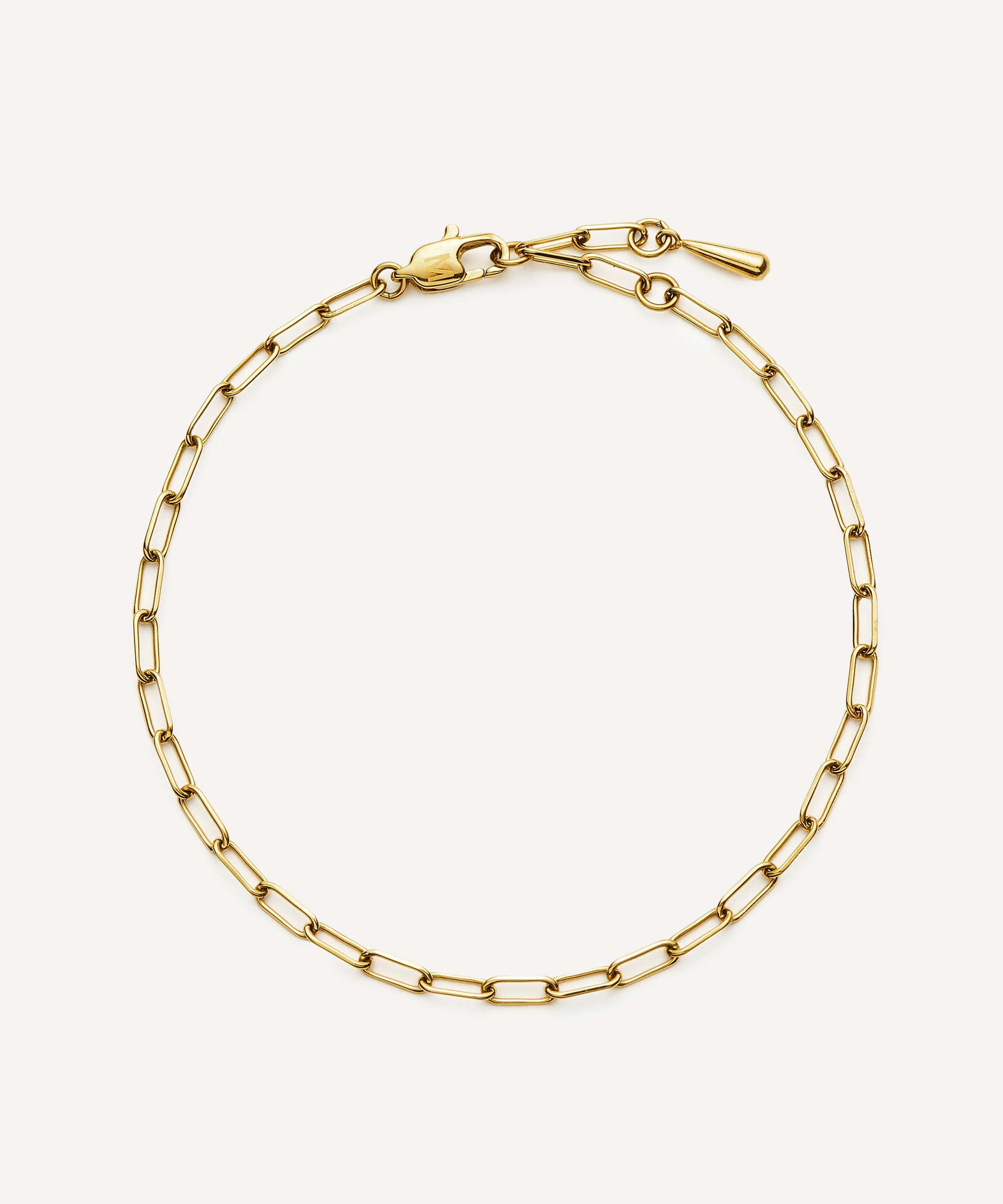 18ct Gold-Plated Mini Paperclip Chain Bracelet - 1