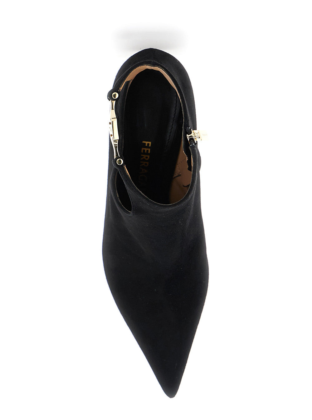 Ferragamo Women 'Agia' Black Ankle Boots With Cut-Out Detail And Stiletto Heel In Suede Woman - 4