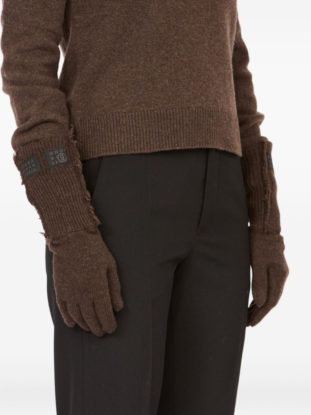 ribbed-knit gloves - 4