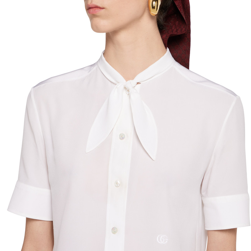 Silk crêpe de chine shirt with embroidery 5