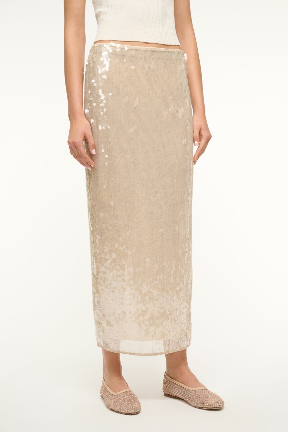 STAUD CASEY SKIRT MOON - 3