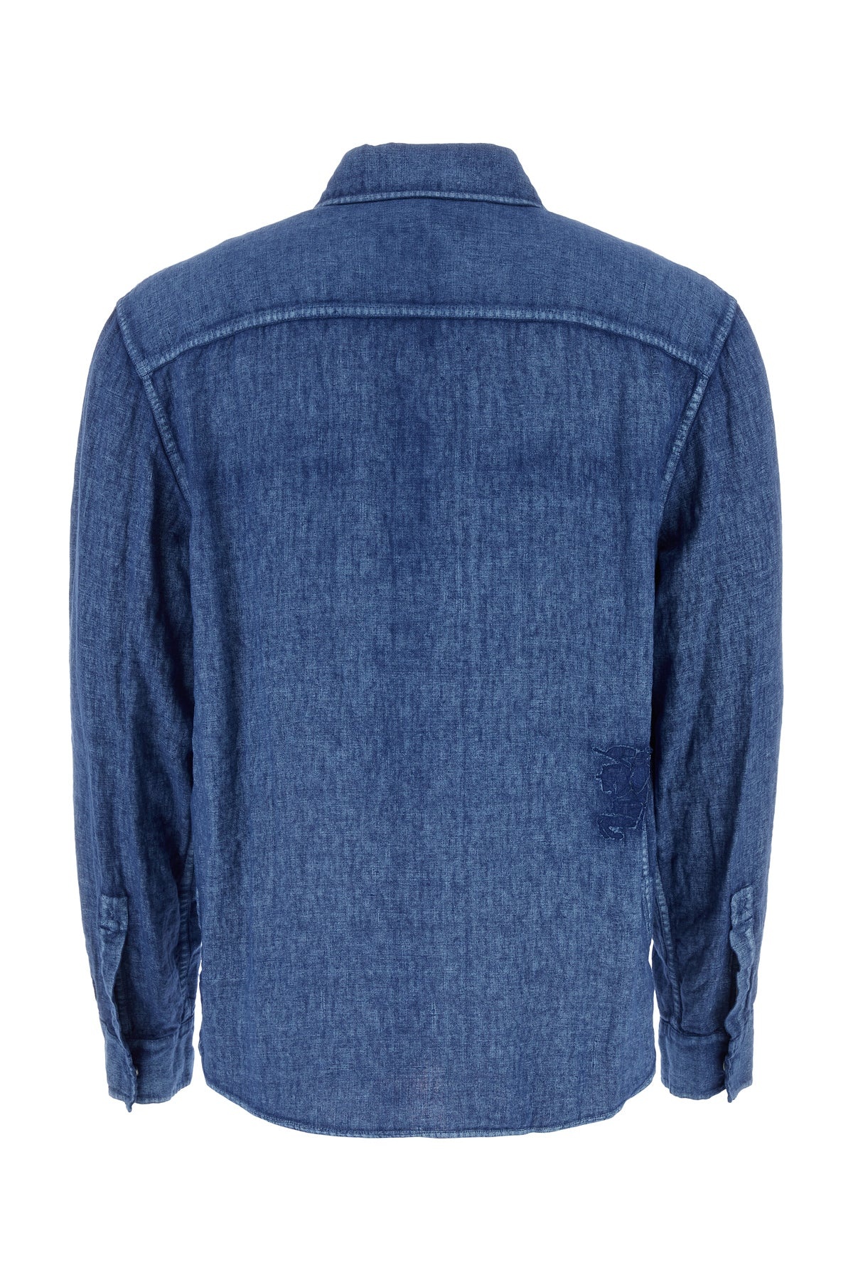 Denim blue linen shirt - 2