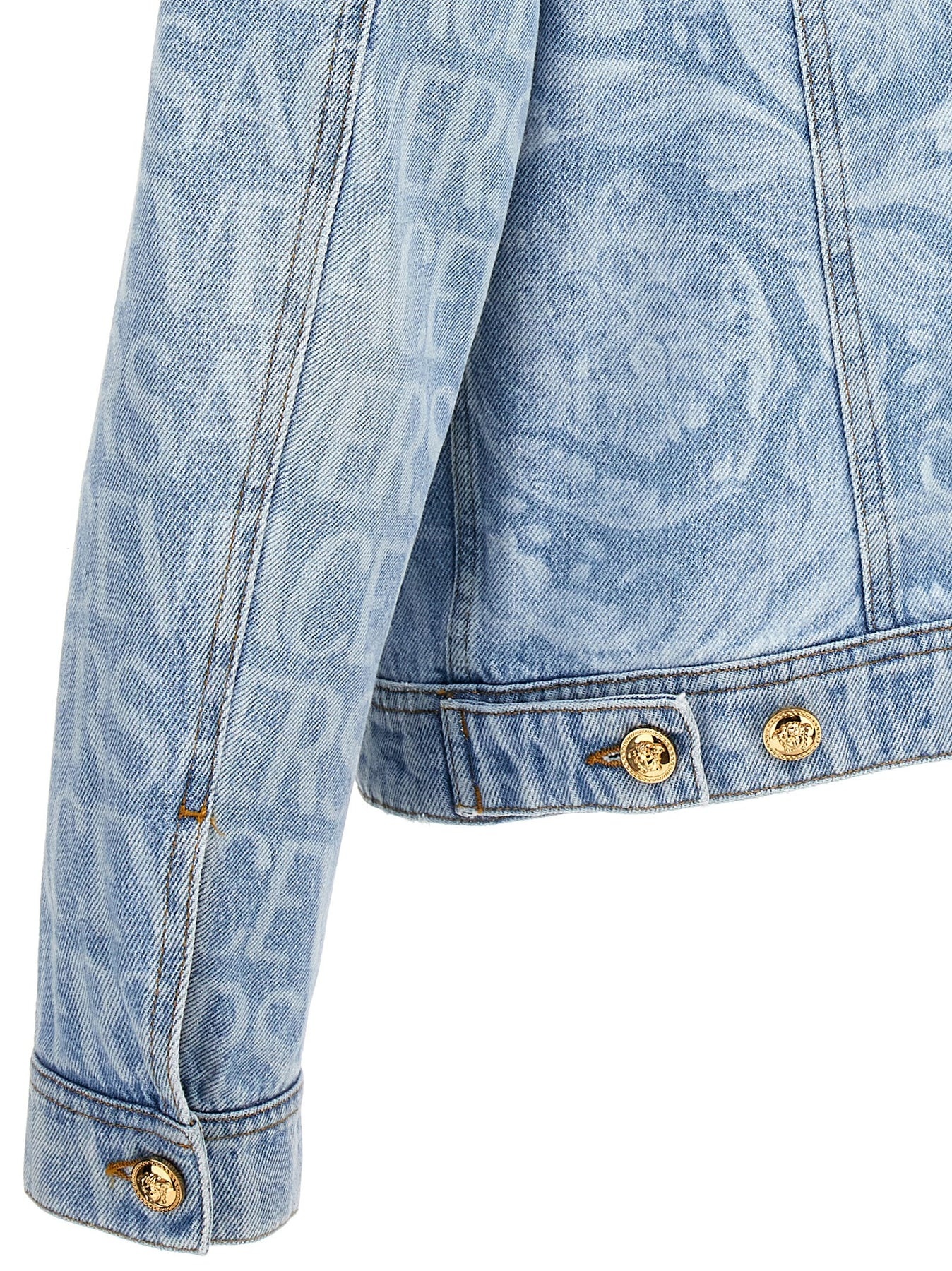 VERSACE Versace Allover Coats, Trench Coats Blue | wananluxury 