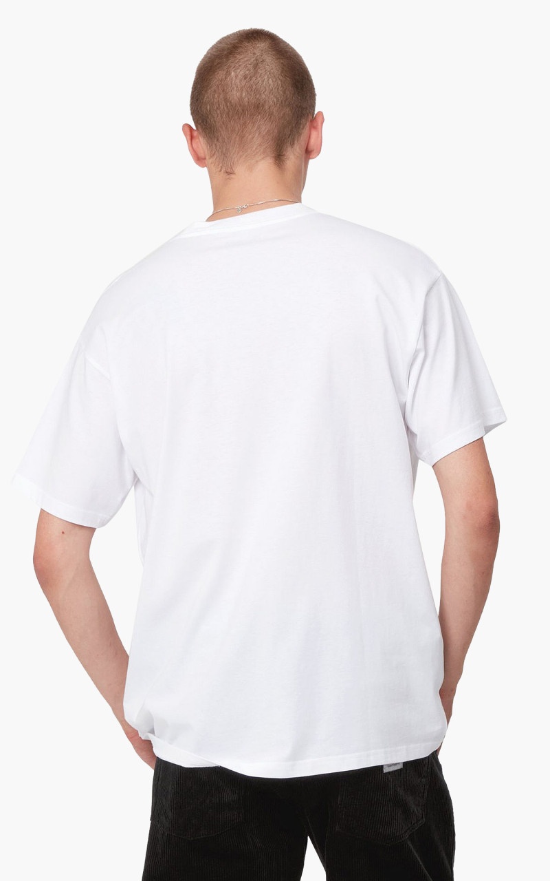 S/S SCRIPT EMBROIDERY T-SHIRT WHITE/BLACK - 4