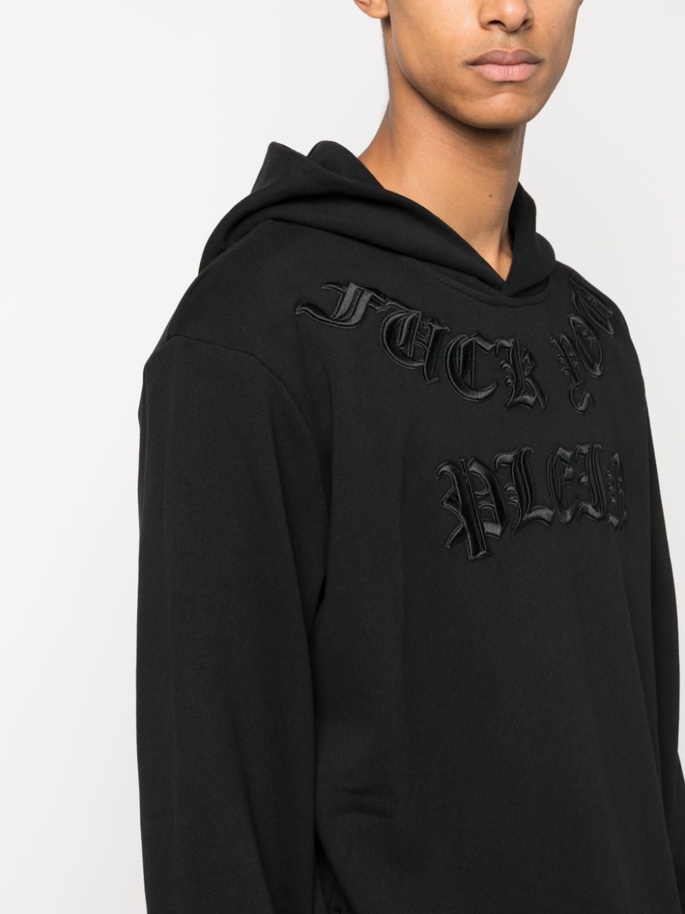 PHILIPP PLEIN Gothic Plein logo-embroidered hoodie REVERSIBLE
