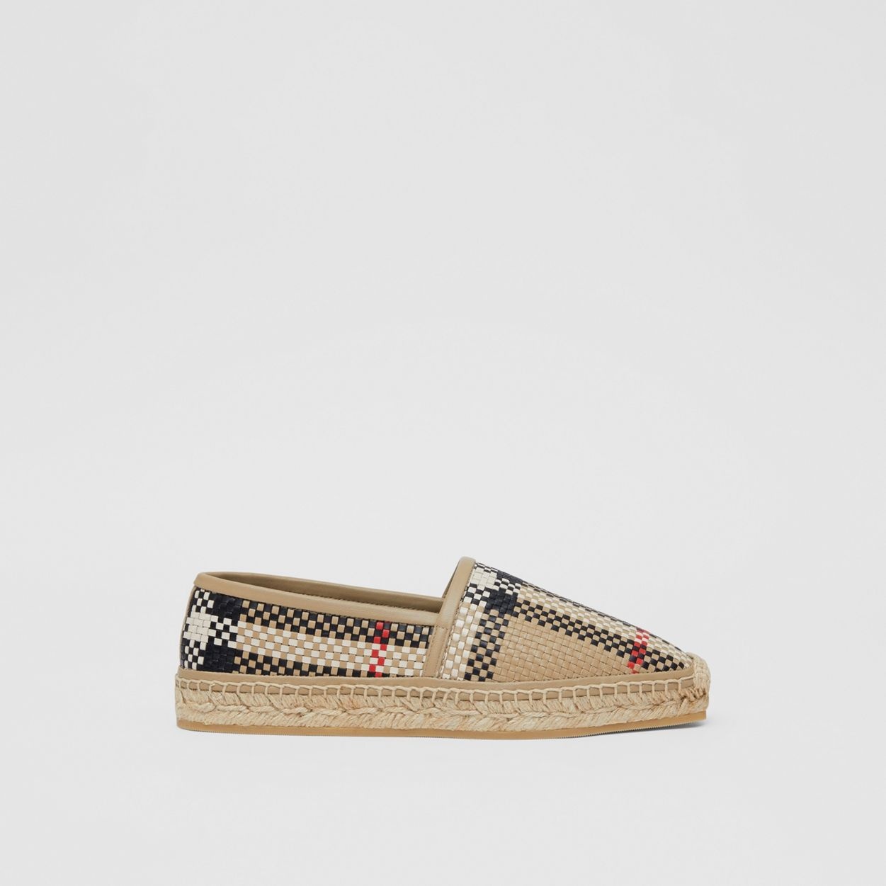 Latticed Leather Espadrilles - 1