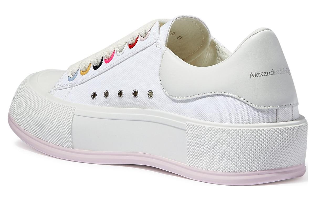 (WMNS) Alexander McQueen Deck Skate Plimsoll Lace Up 'White Multiclor' 654593W4MVR9548 - 3