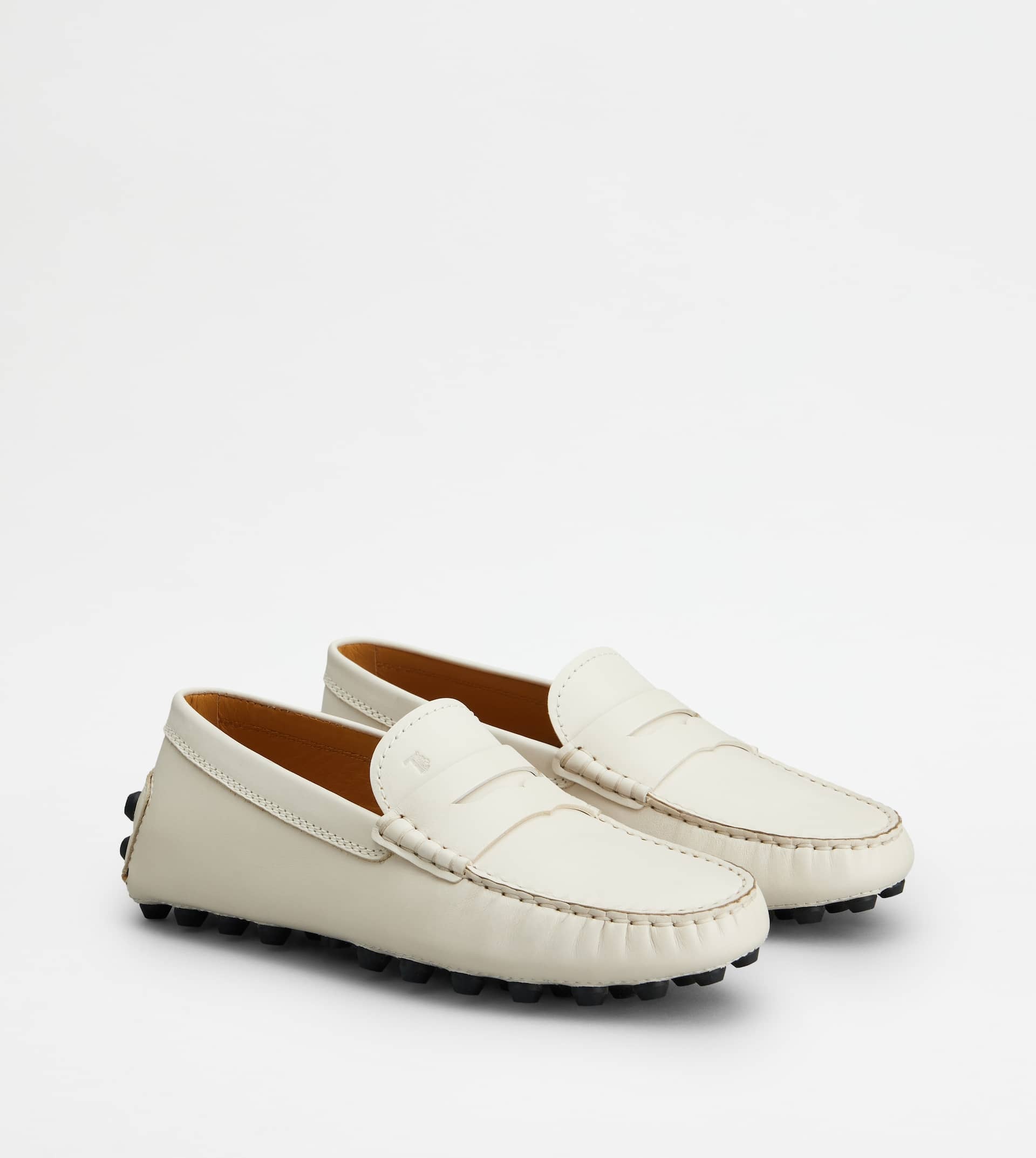 TOD'S GOMMINO BUBBLE IN LEATHER - OFF WHITE, BLACK - 3