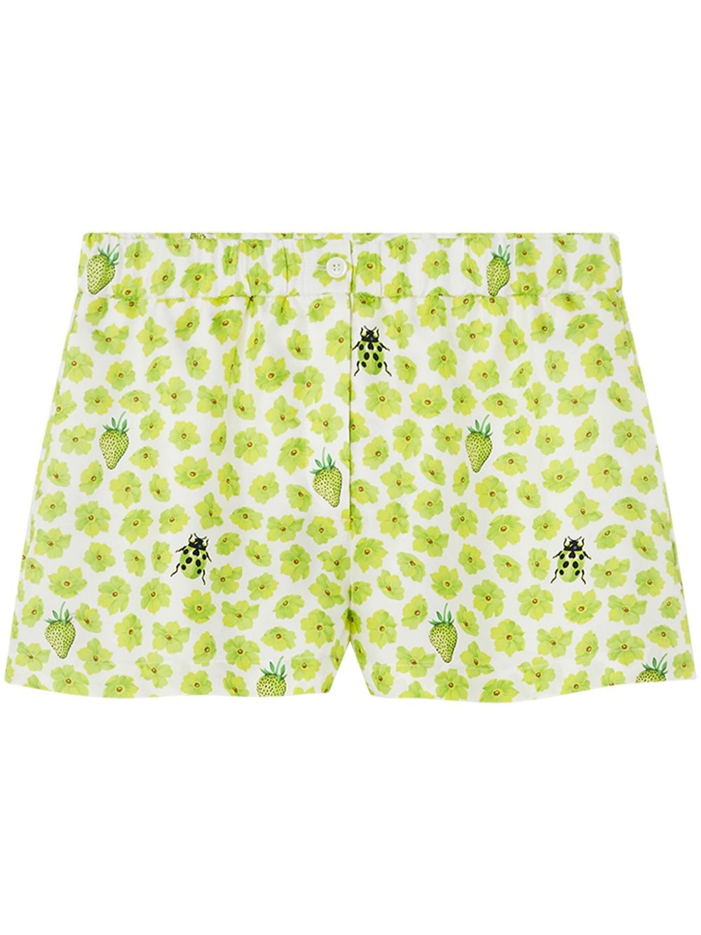 floral-print silk shorts - 1