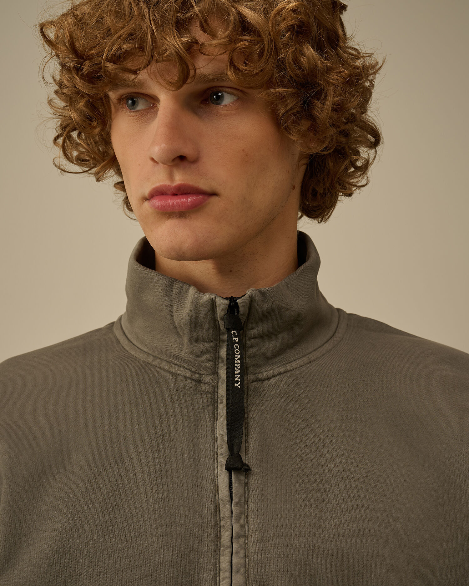 Brushed and Emerized Diagonal Fleece Half Zip Sweatshirt - 6