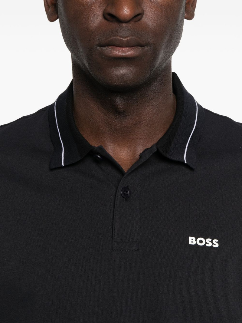 logo-print tipped polo shirt 5