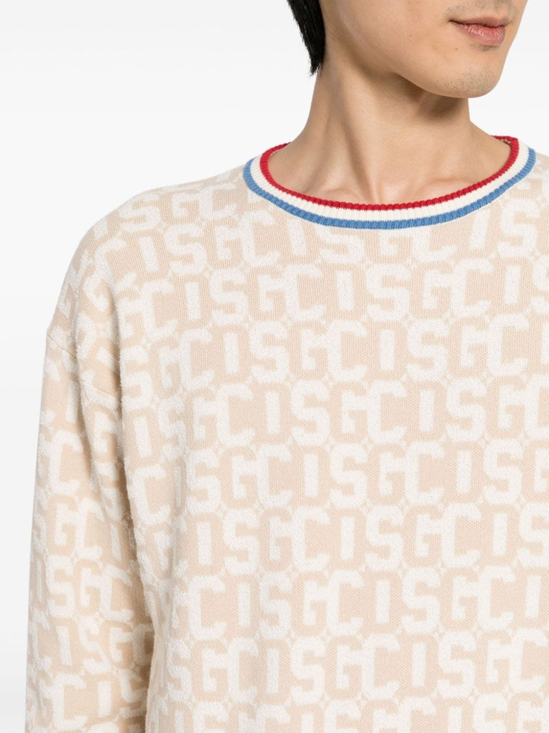 intarsia-knit 로고 점퍼 5