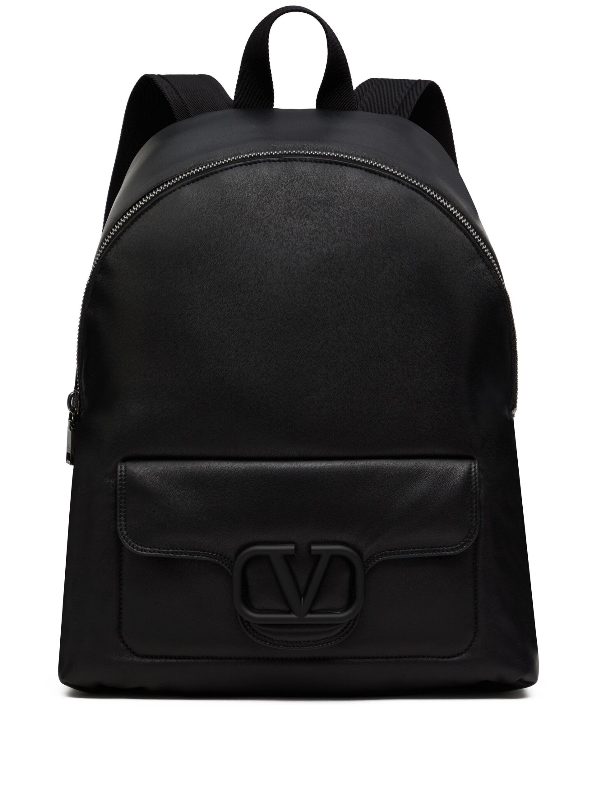 Black VLogo Nappa Leather Backpack - 1