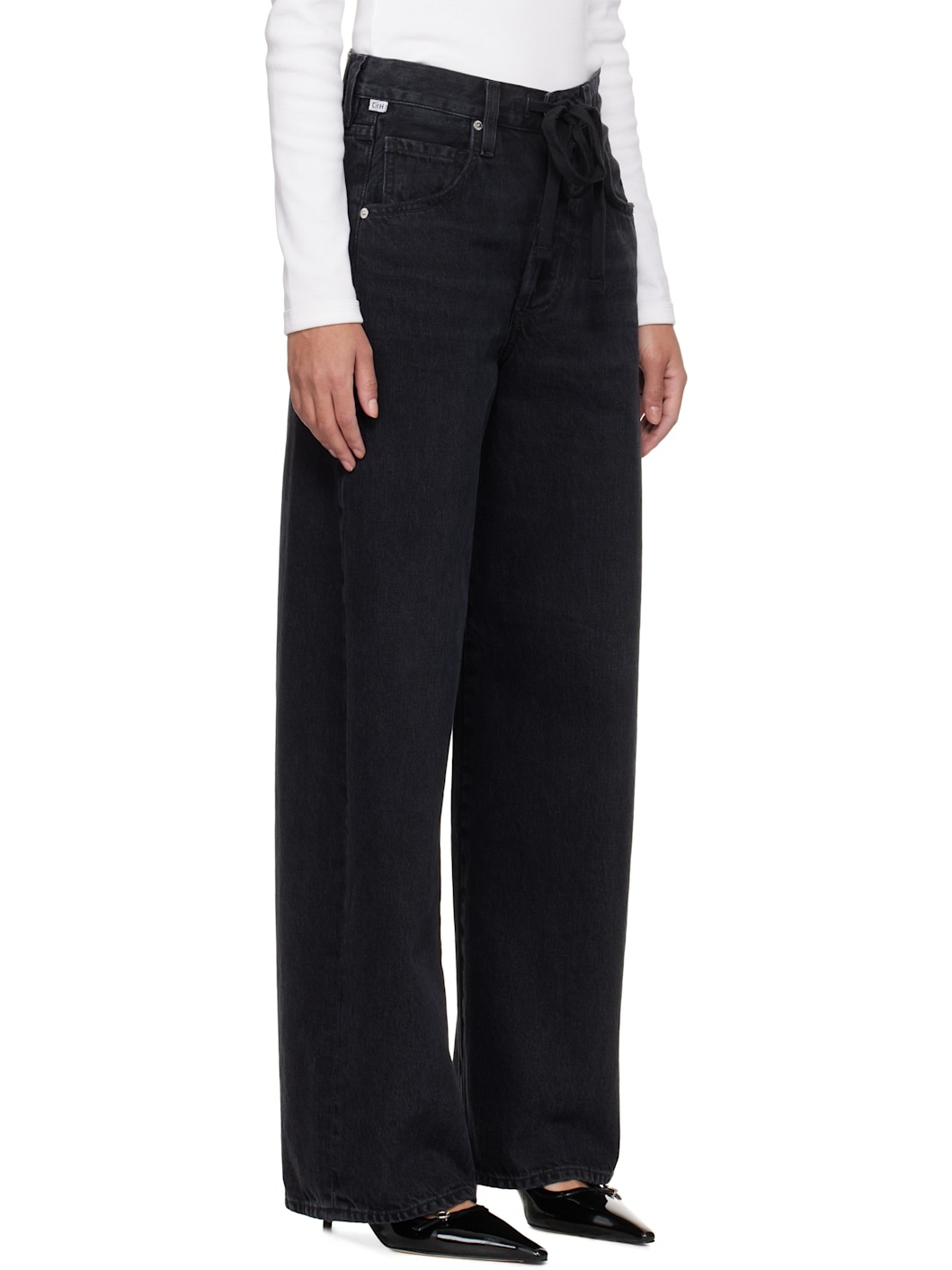 Black Brynn Drawstring Jeans - 2