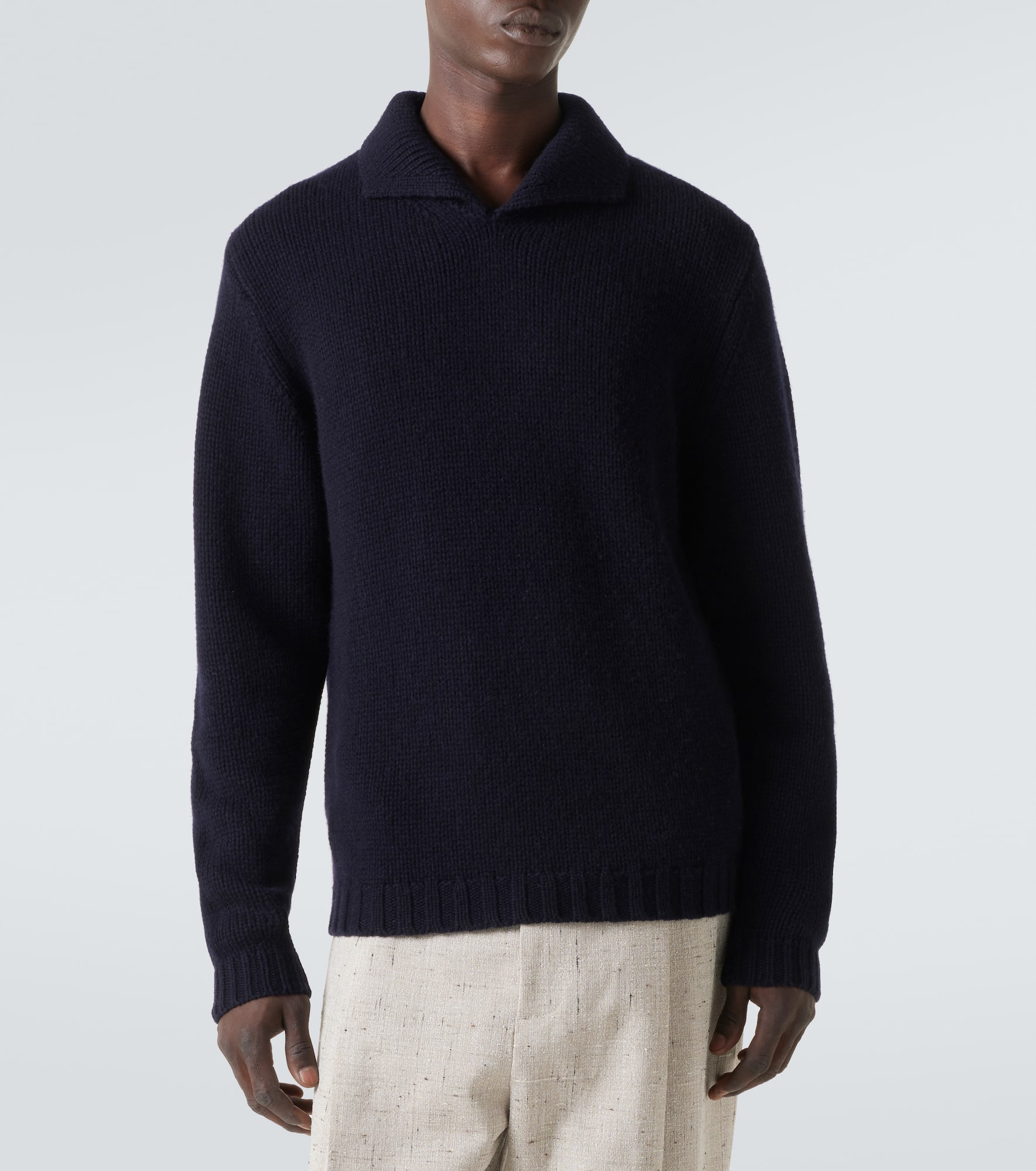 Wool and cashmere polo sweater - 3