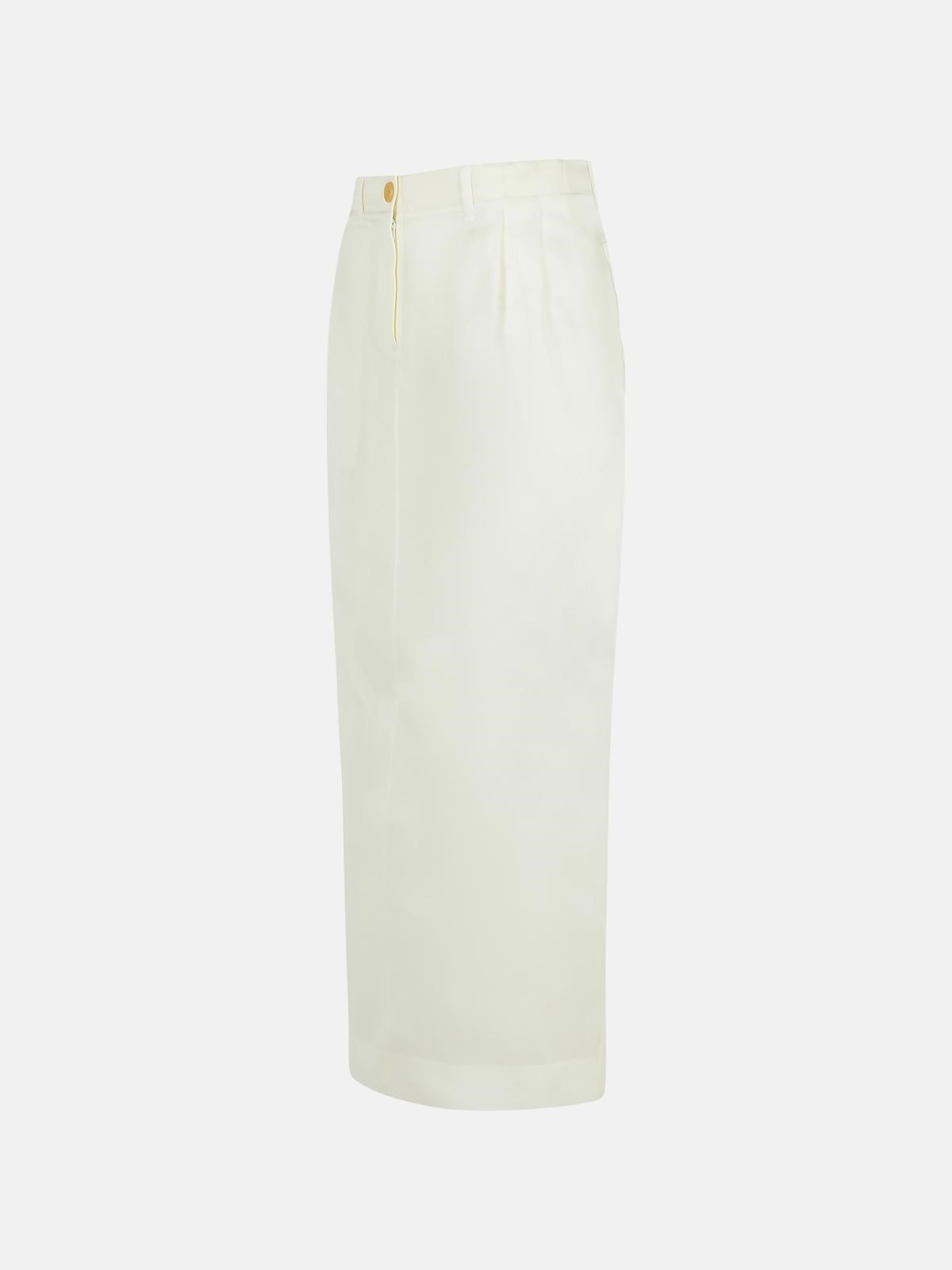 'LUCIAN' WHITE SILK SKIRT - 2