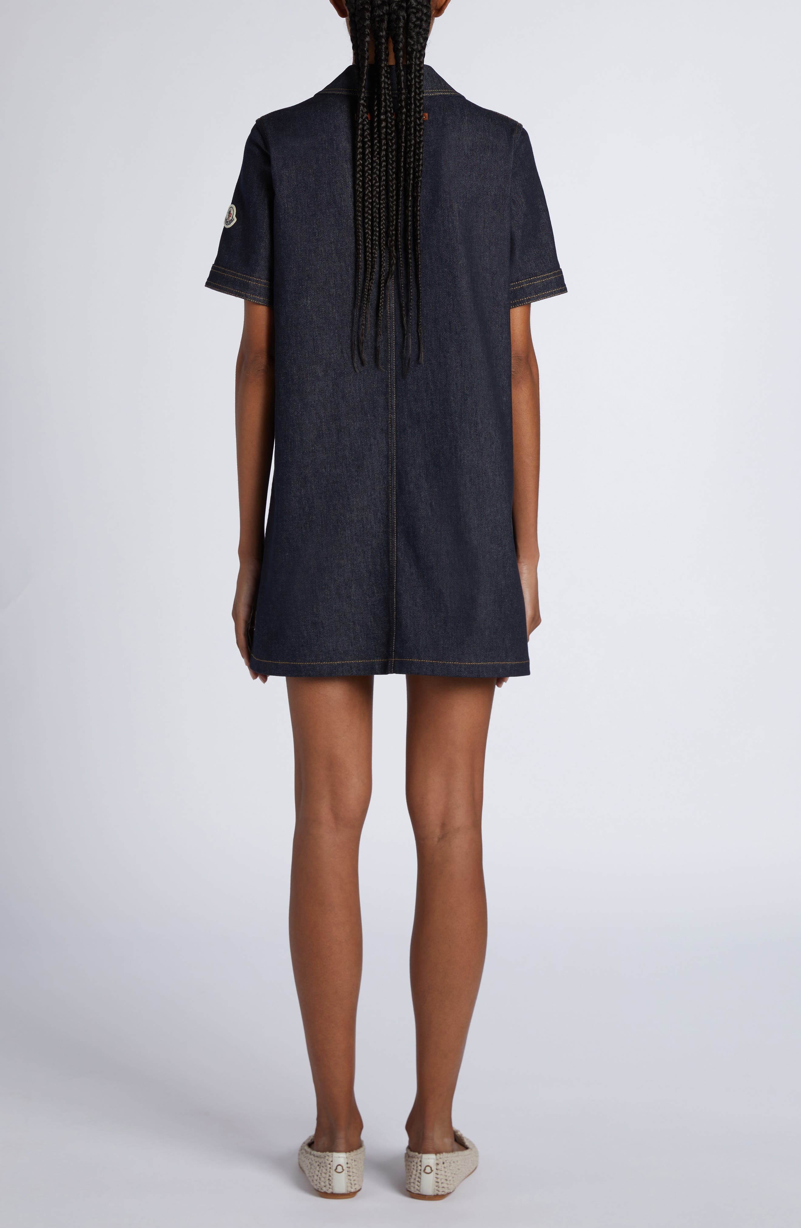 Moncler Stretch Denim Shirtdress in Blue Navy Denim at Nordstrom - 2