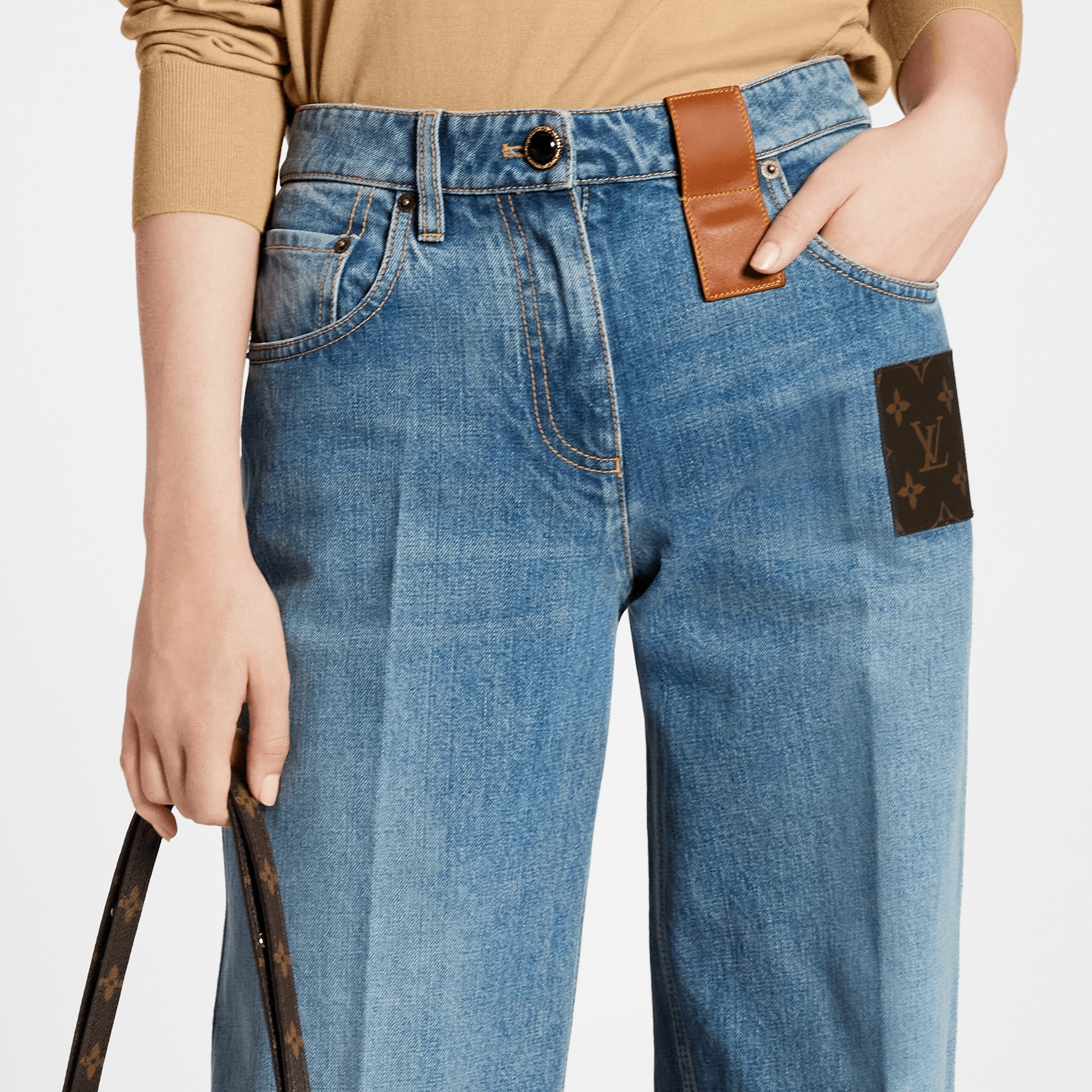 Monogram Patch Boot-Cut Jeans - 4
