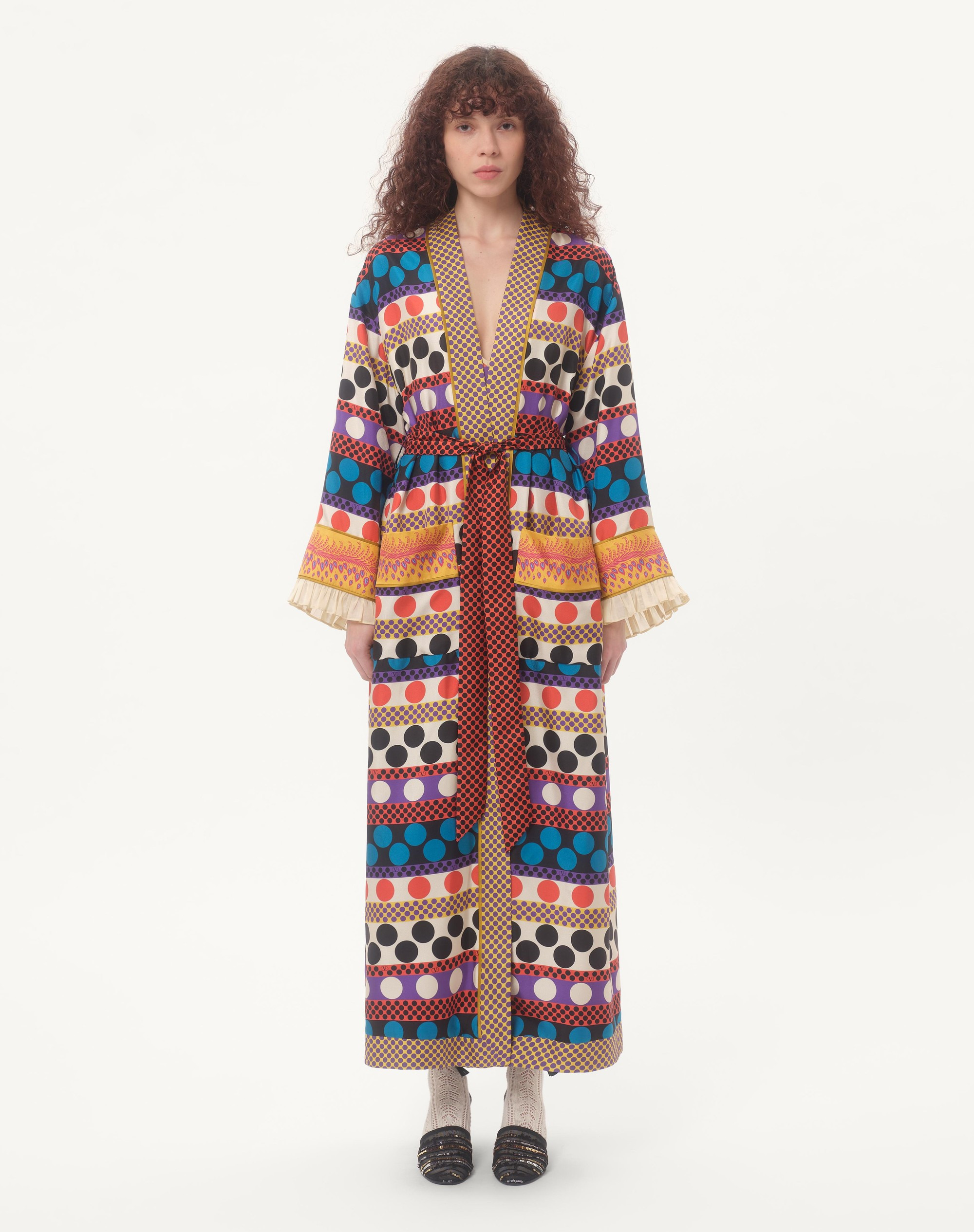 TWILL DRESSING GOWN WITH OPTICOOL RIGA POIS PRINT - 4