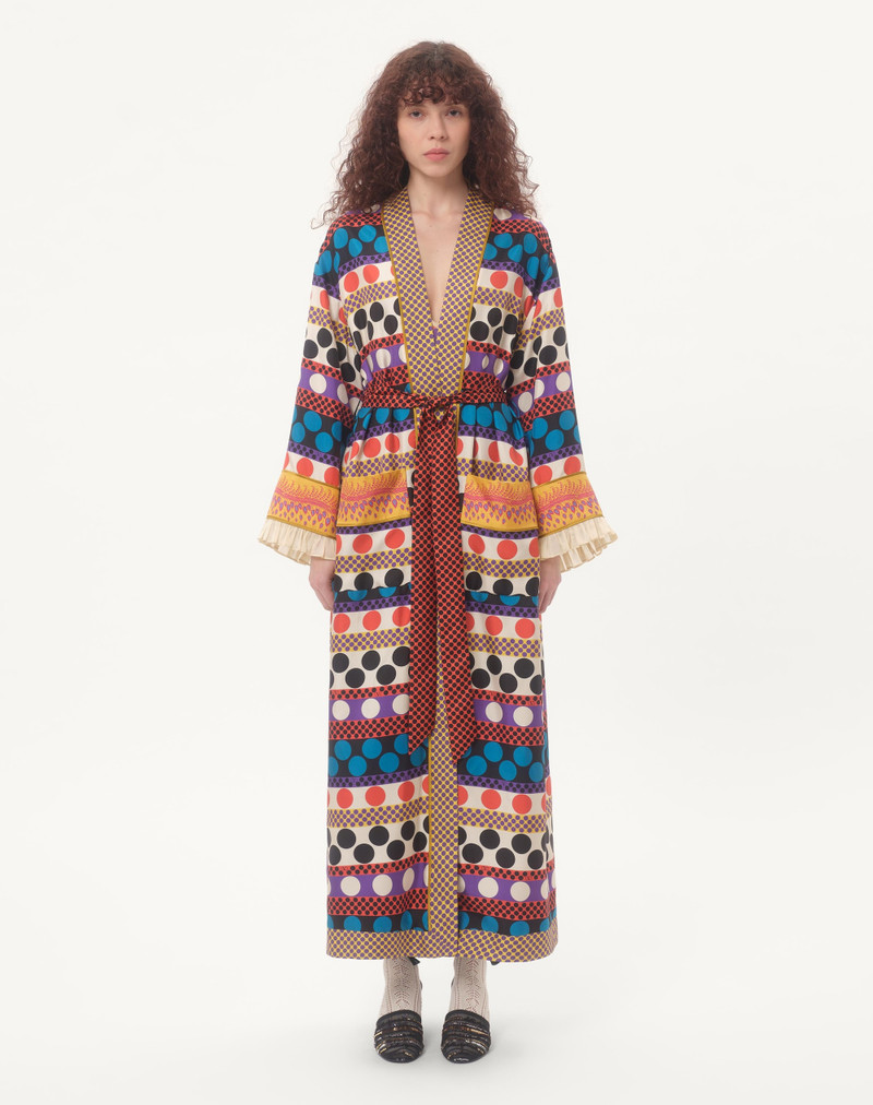 TWILL DRESSING GOWN WITH OPTICOOL RIGA POIS PRINT 4