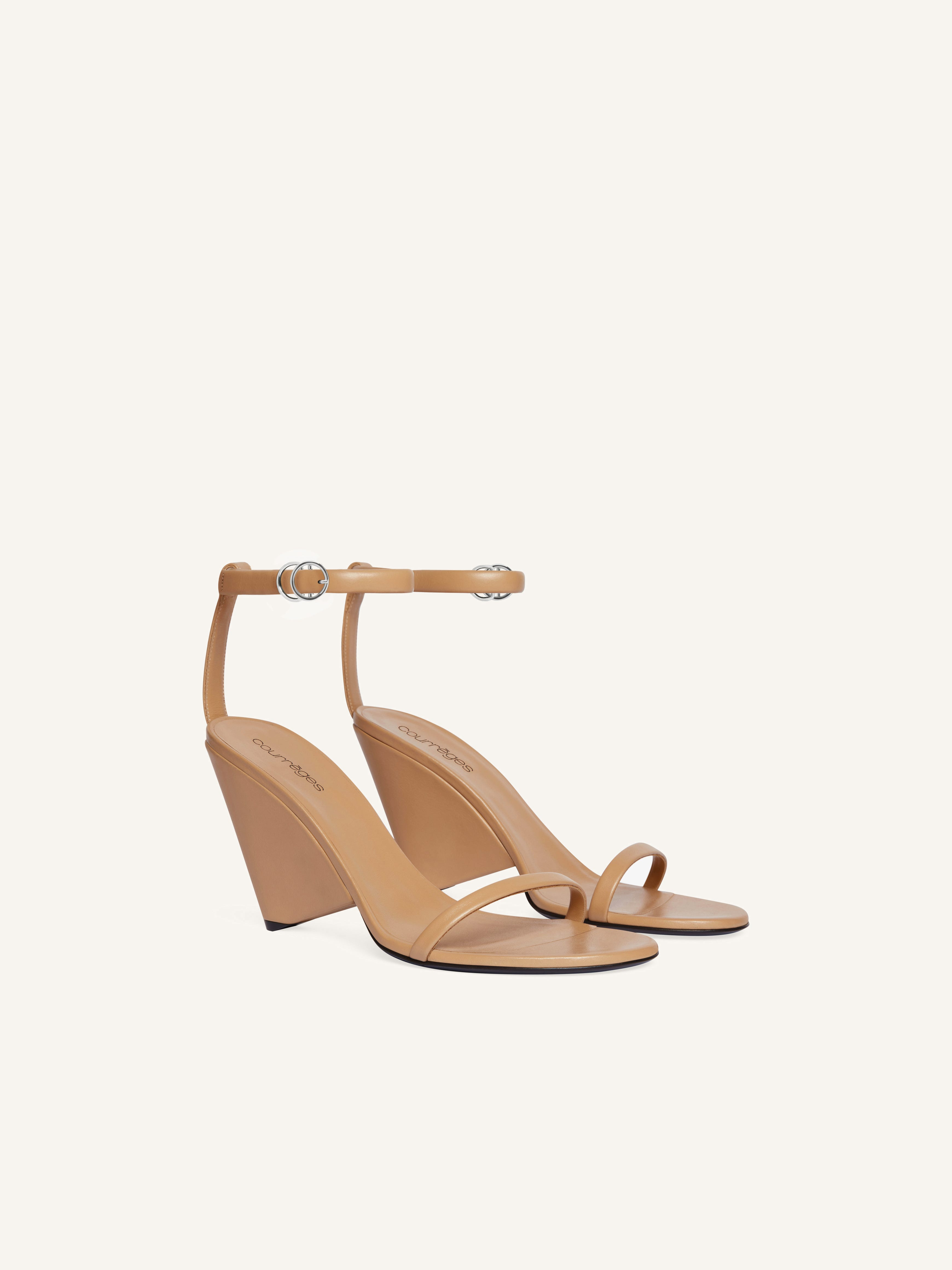OBLIQUE LEATHER SANDALS - 2