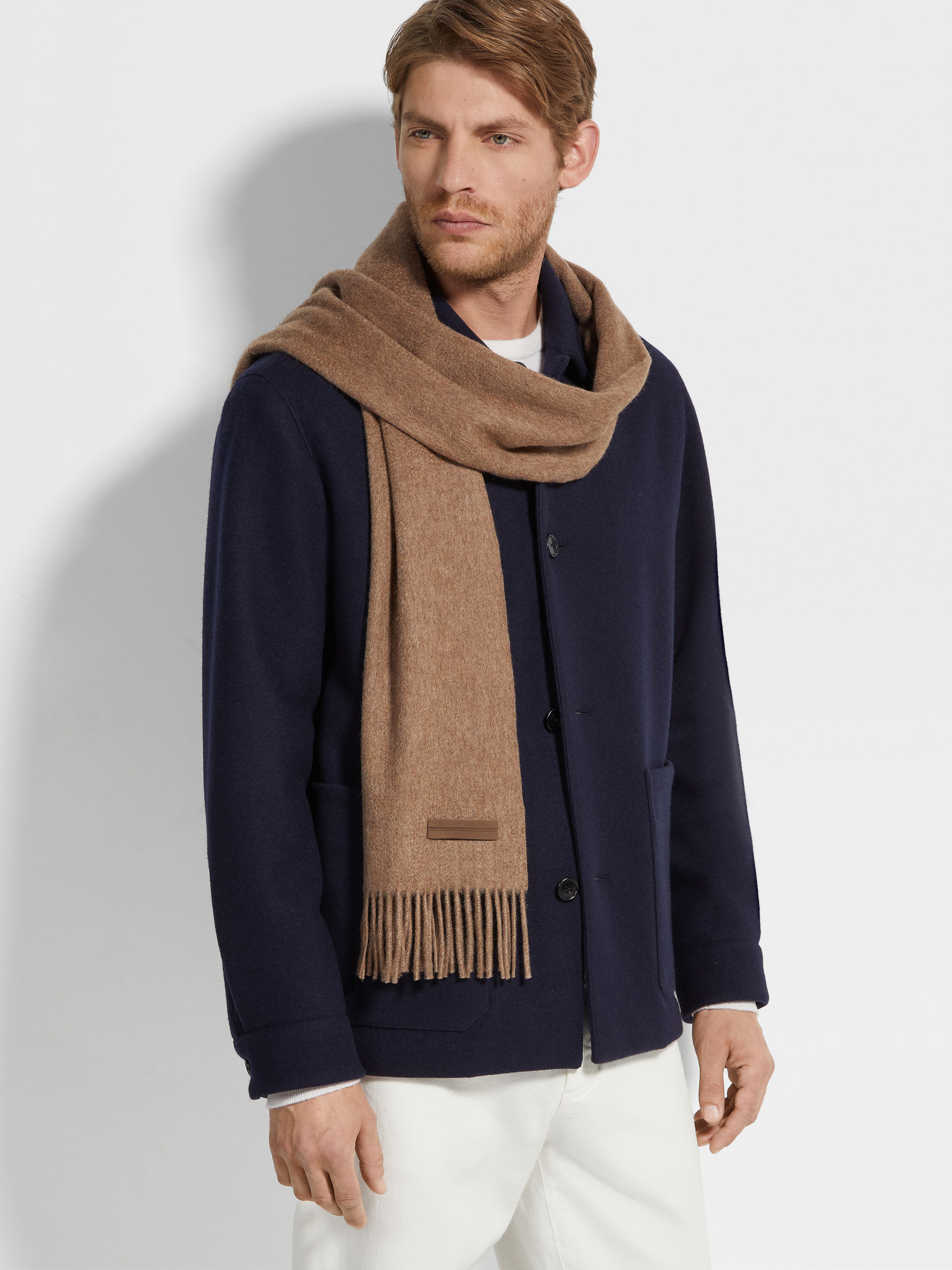 BROWN OASI CASHMERE SCARF - 3