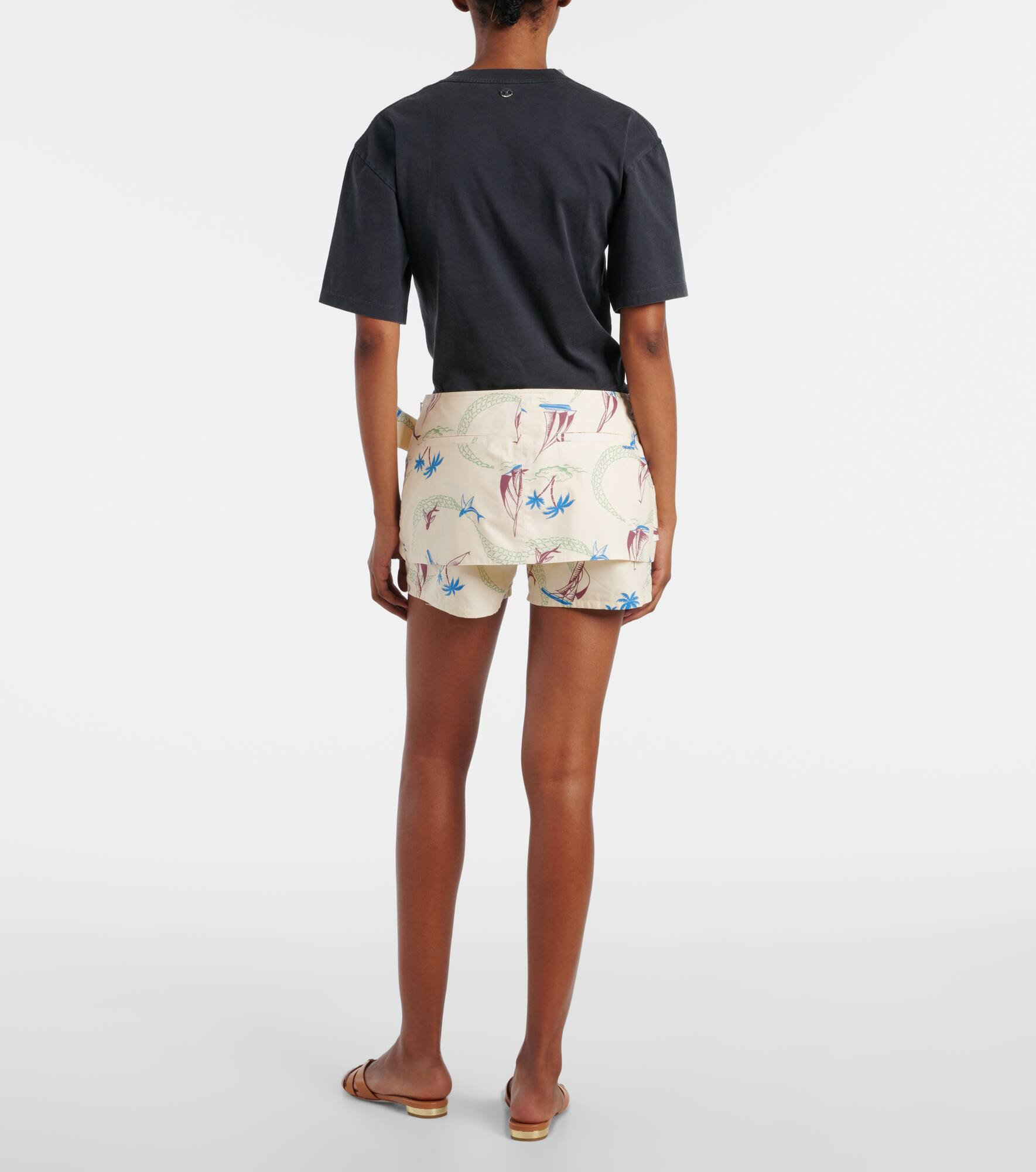 Layered printed cotton shorts - 3